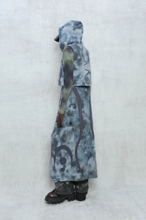 UNALOME LONG SKIRT -TIE-DYE BLUE-